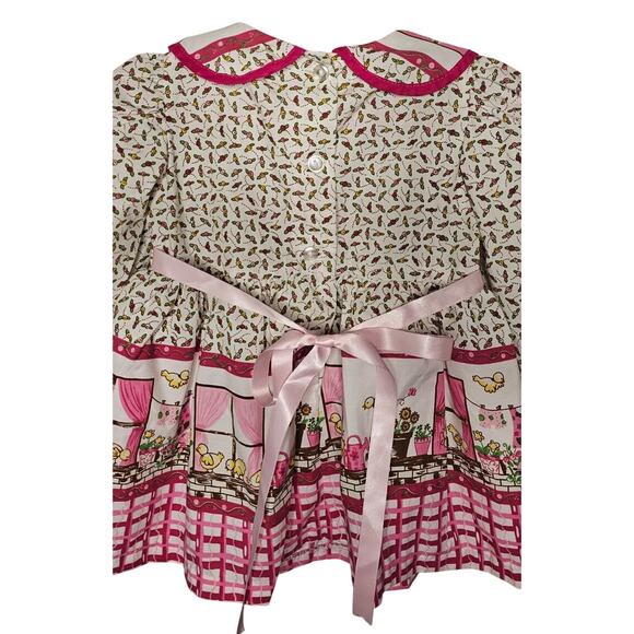 Creaciones La Estrella De Jalisco Dress Size 2 12-18 Mon Yellow Birds & Floral - Picture 4 of 5